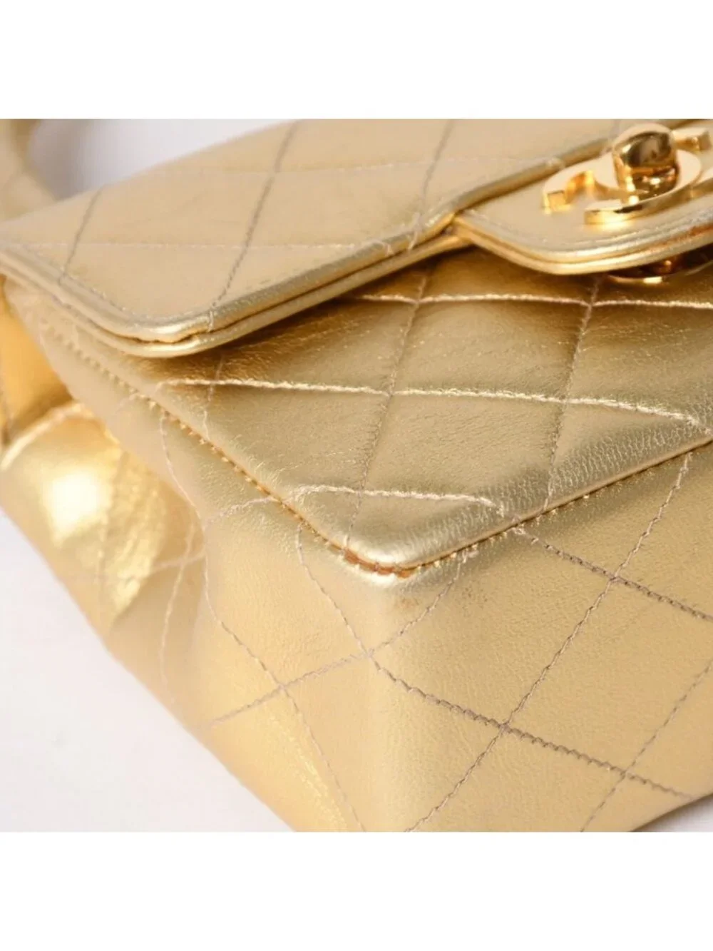 Chanel Quilted Parent Child Mini Bag Gold